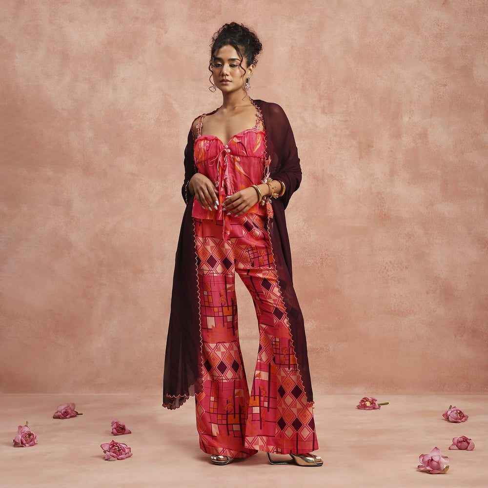 red with dupatta
